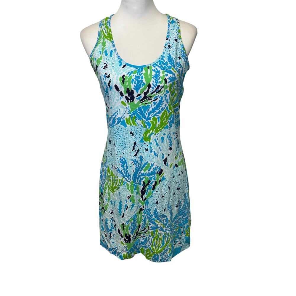 Lily pulitzer ocean coral dress womens medium 100% pima cotton